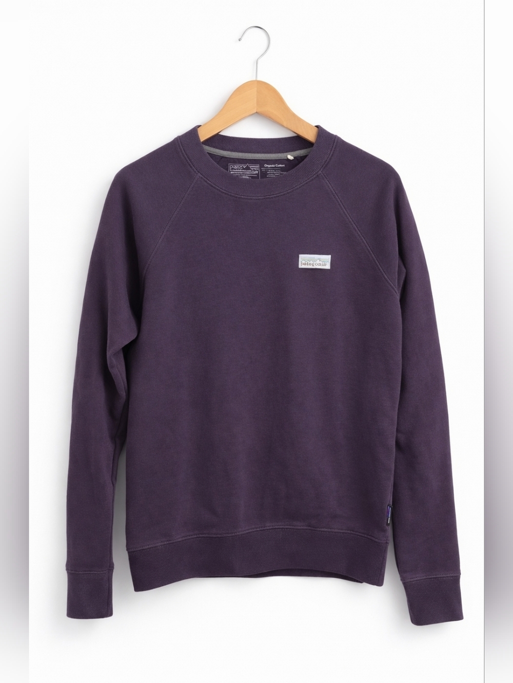 Patagonia Organic Cotton Crewneck Sweatshirt Purple Slim Fit Women’s Small - Picture 2 of 10